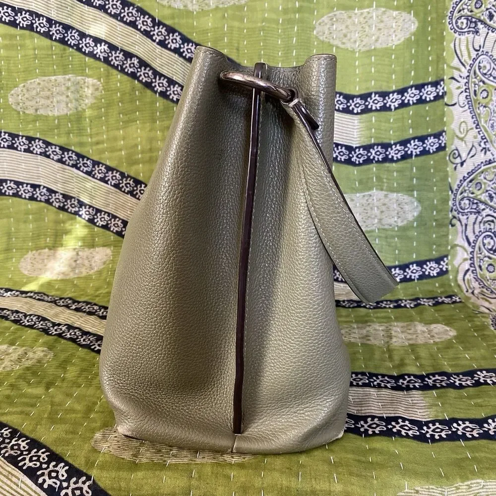 Coach Light Fern Charlie 55200 Polished Pebble Leather Bucket Shoulder Purse